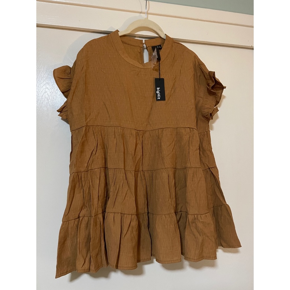 Tiered Burnt Orange Blouse